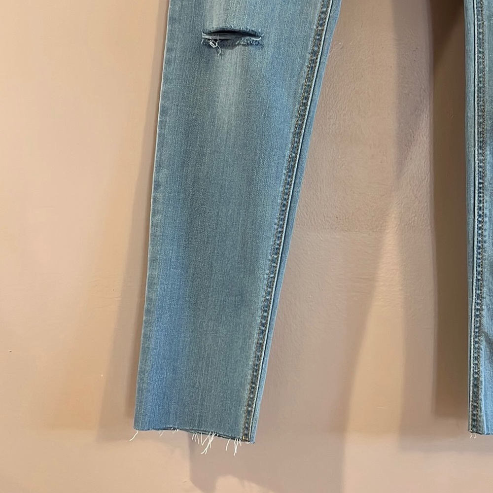 Indigo Blue Distressed Cropped Jeggings - Picture 5 of 10